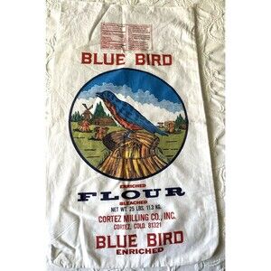 Blue Bird Flour, 5 Lb Cloth Bag 24.5" x 13.5"  Cotton USA